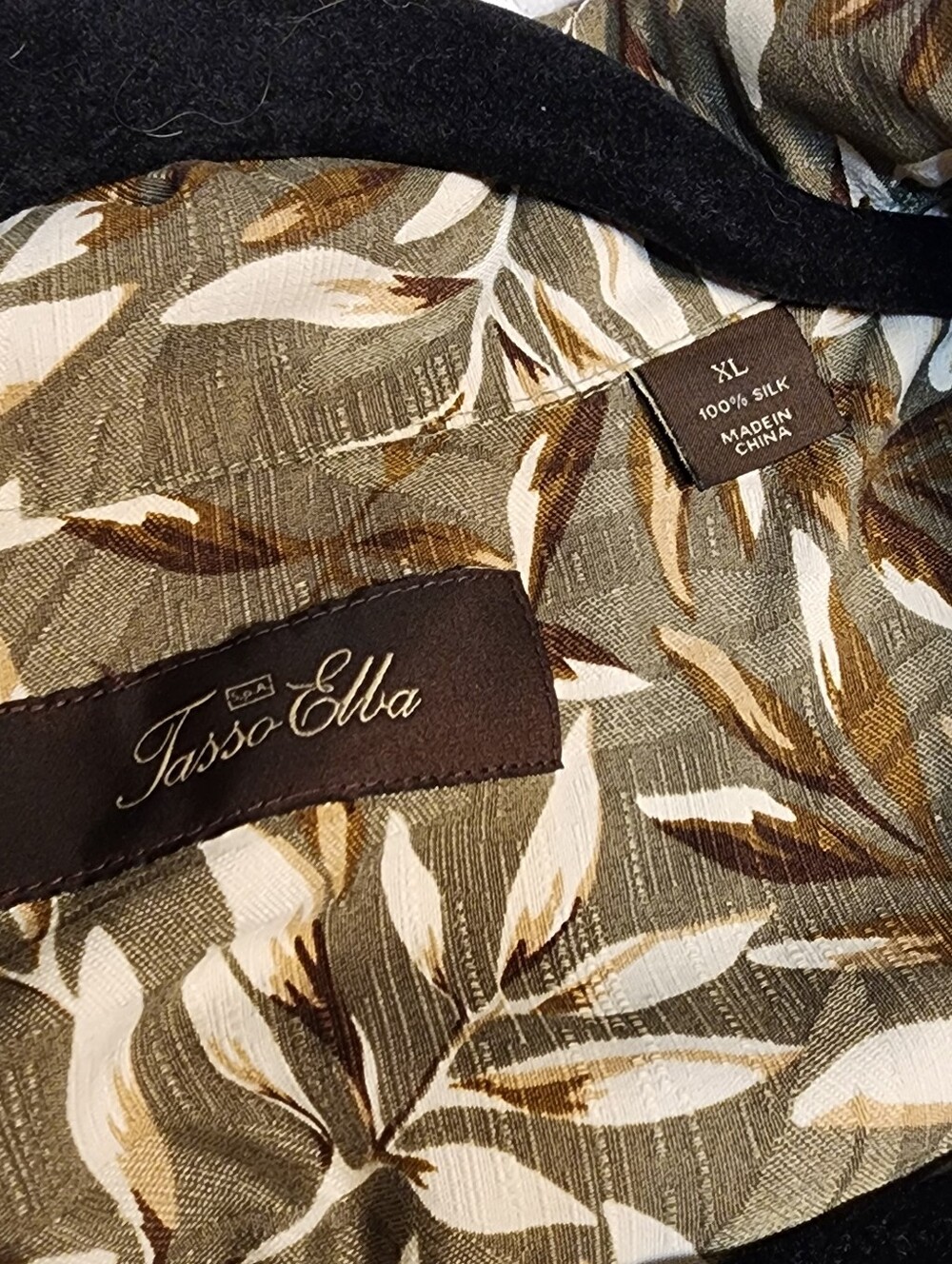 Tasso Elba Olive Short-Sleeve Leaf Print Button-Down Shirt - Picture 8 of 8